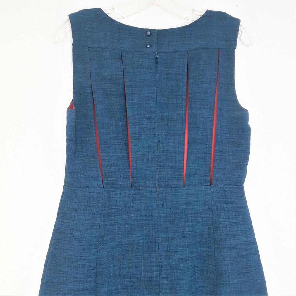 Esley Sheath Dress Size Medium Pockets Teal Red